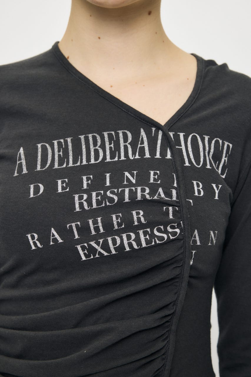 FRONT GATHER DOCKING L/S トップス L/BLK FREE