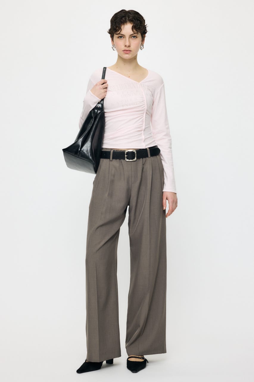 FRONT GATHER DOCKING L/S トップス L/PNK FREE