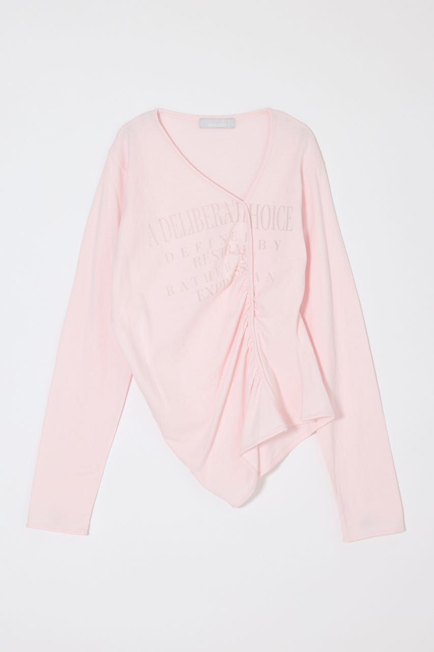FRONT GATHER DOCKING L/S トップス L/PNK FREE