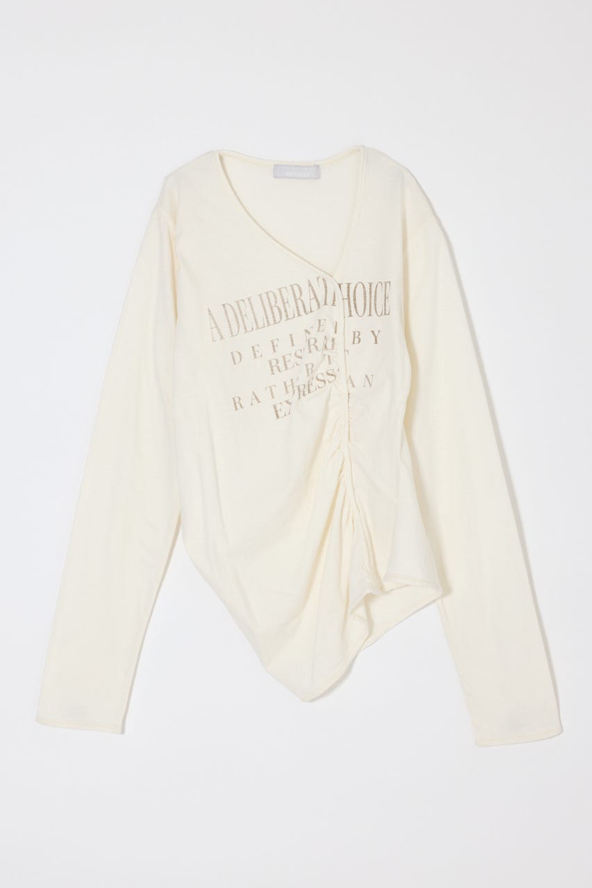 【SS先行アイテム】FRONT GATHER DOCKING L/S トップス O/WHT FREE