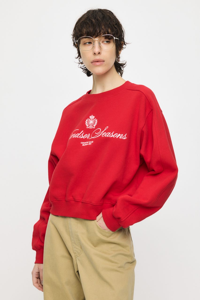 CC EMBROIDERY プルオーバー RED FREE
