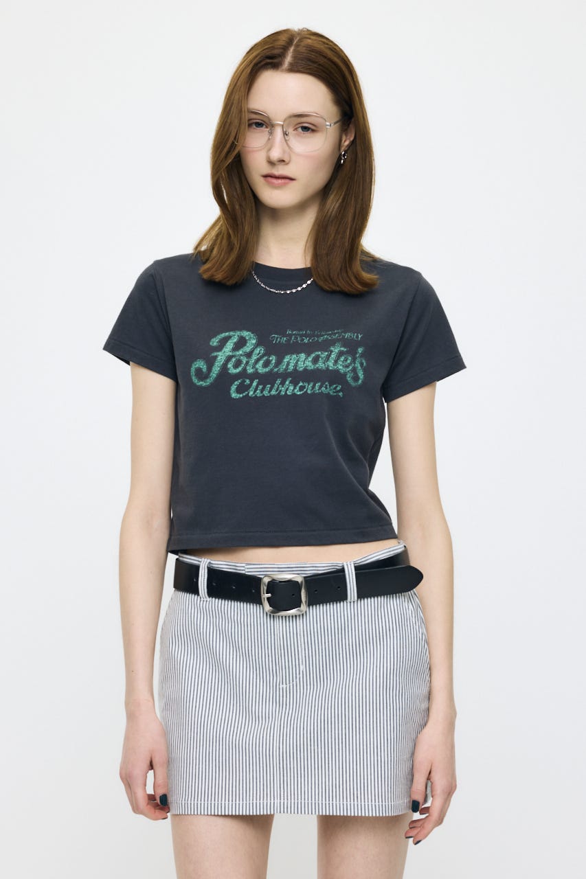 NOSTALGIC LETTERED TEE L/BLK FREE