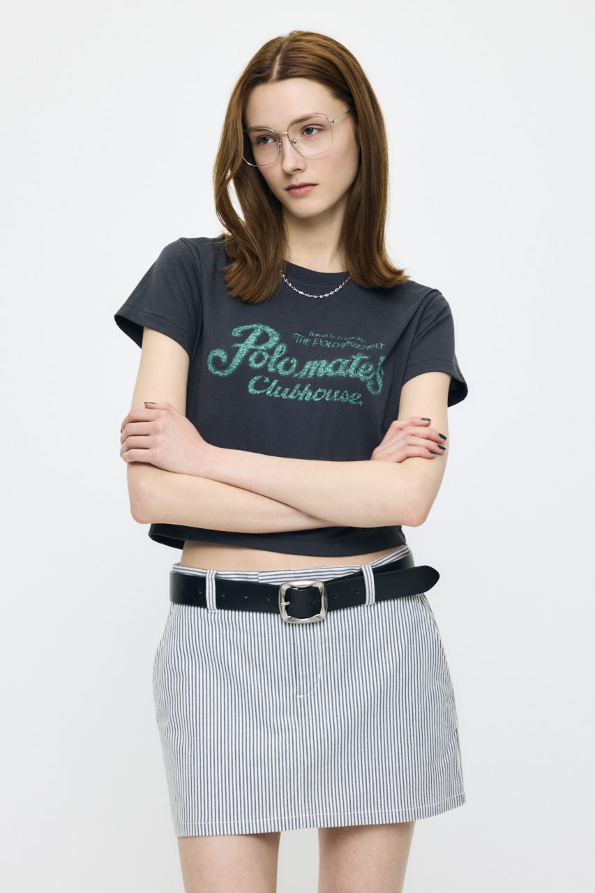 NOSTALGIC LETTERED TEE L/BLK FREE
