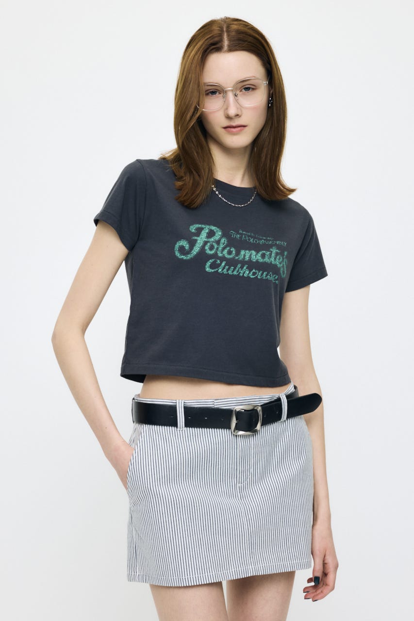 NOSTALGIC LETTERED TEE L/BLK FREE