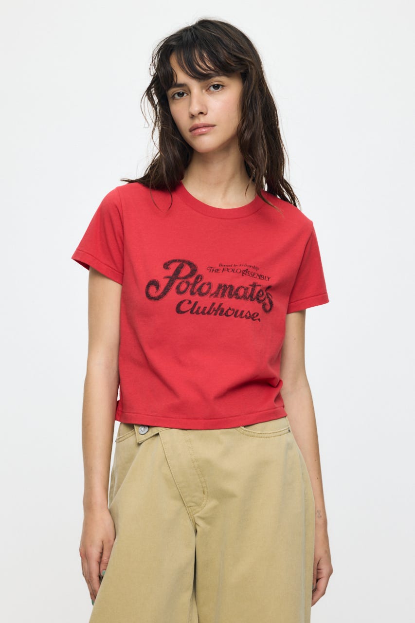 NOSTALGIC LETTERED TEE RED FREE