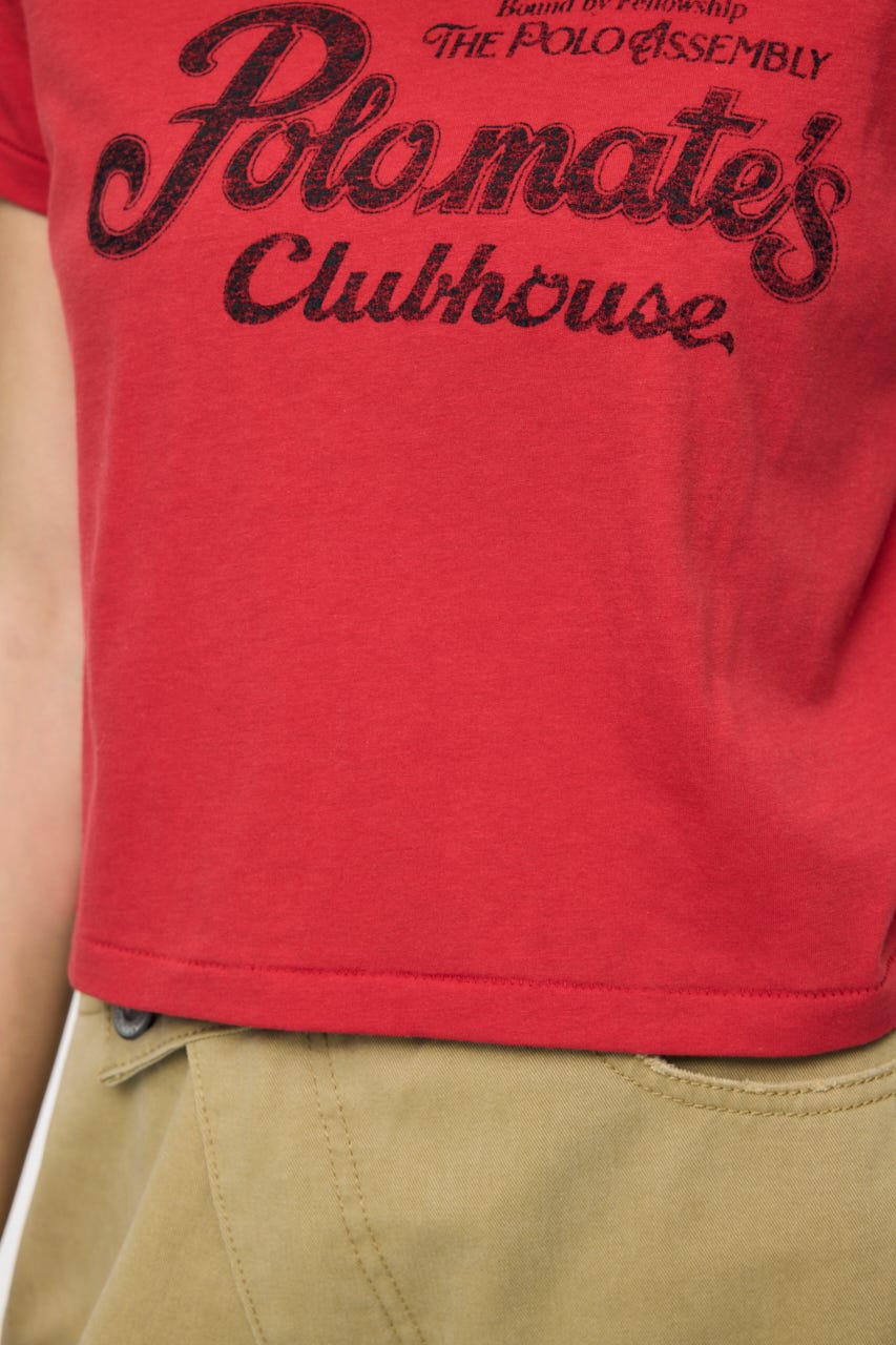 NOSTALGIC LETTERED TEE RED FREE