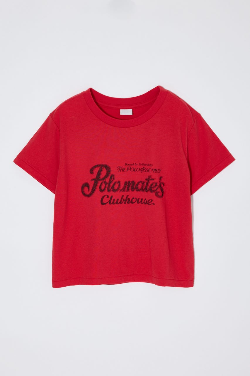 NOSTALGIC LETTERED TEE RED FREE
