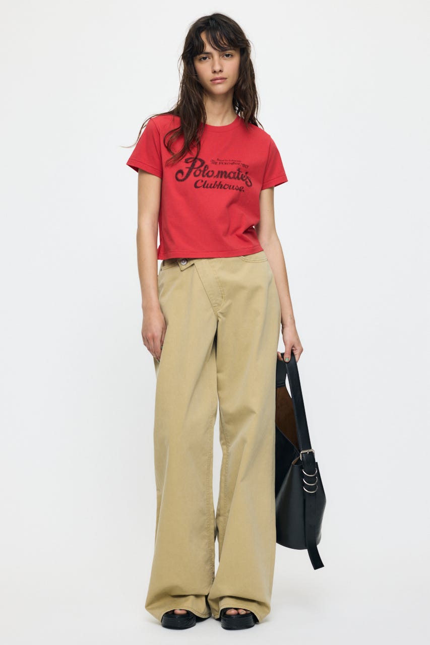 NOSTALGIC LETTERED TEE RED FREE