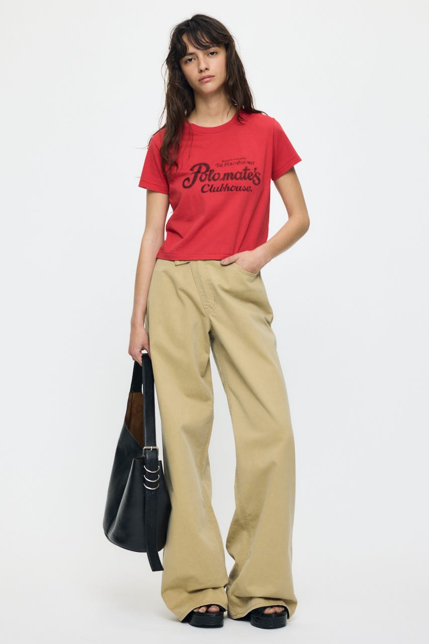 NOSTALGIC LETTERED TEE RED FREE