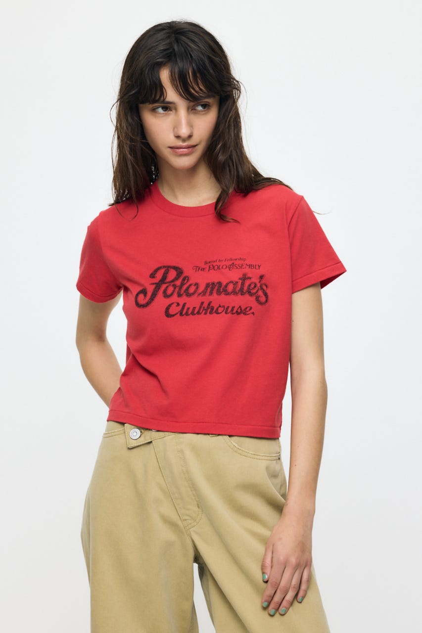 NOSTALGIC LETTERED TEE RED FREE
