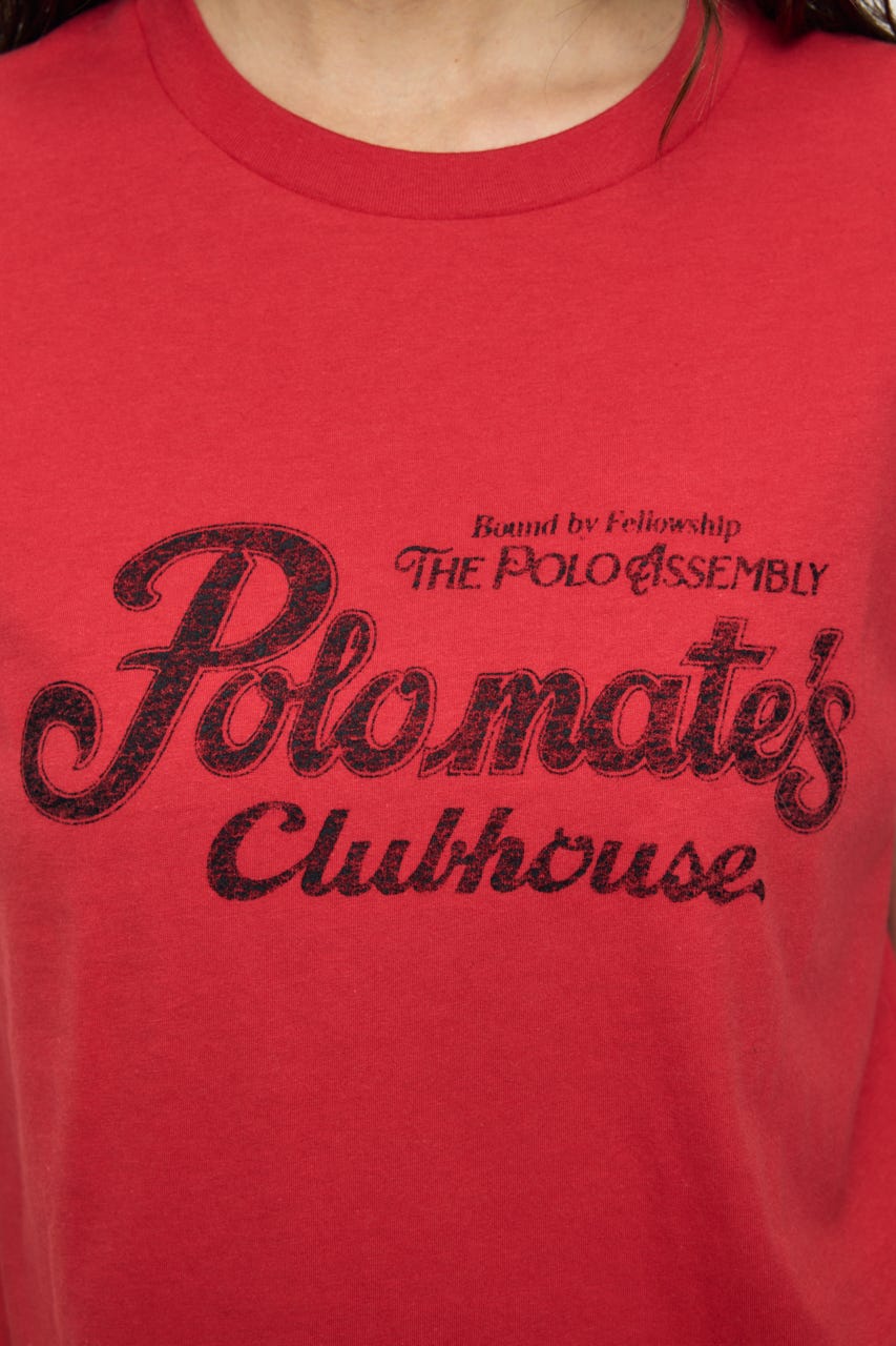 NOSTALGIC LETTERED TEE RED FREE