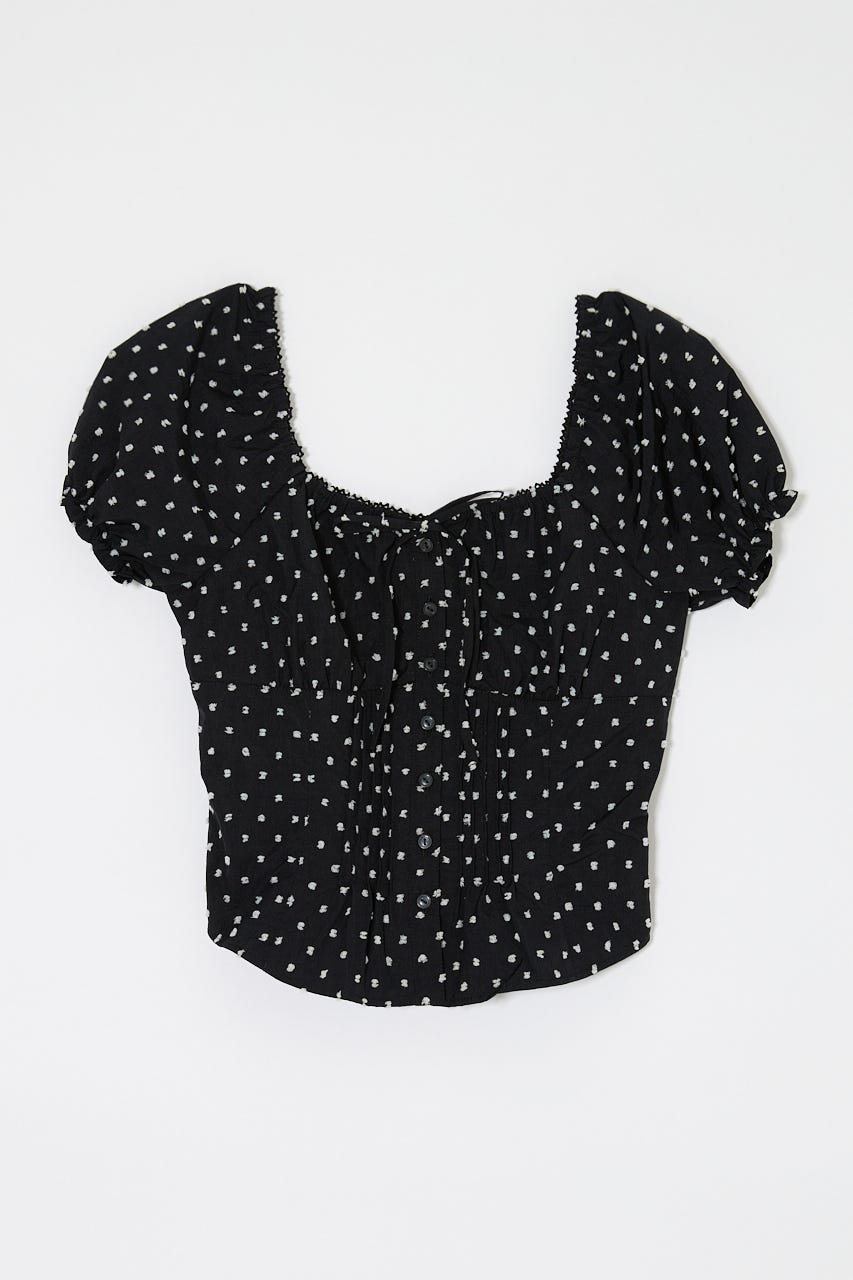 POLKA DOT CORSET ブラウス BLK 1