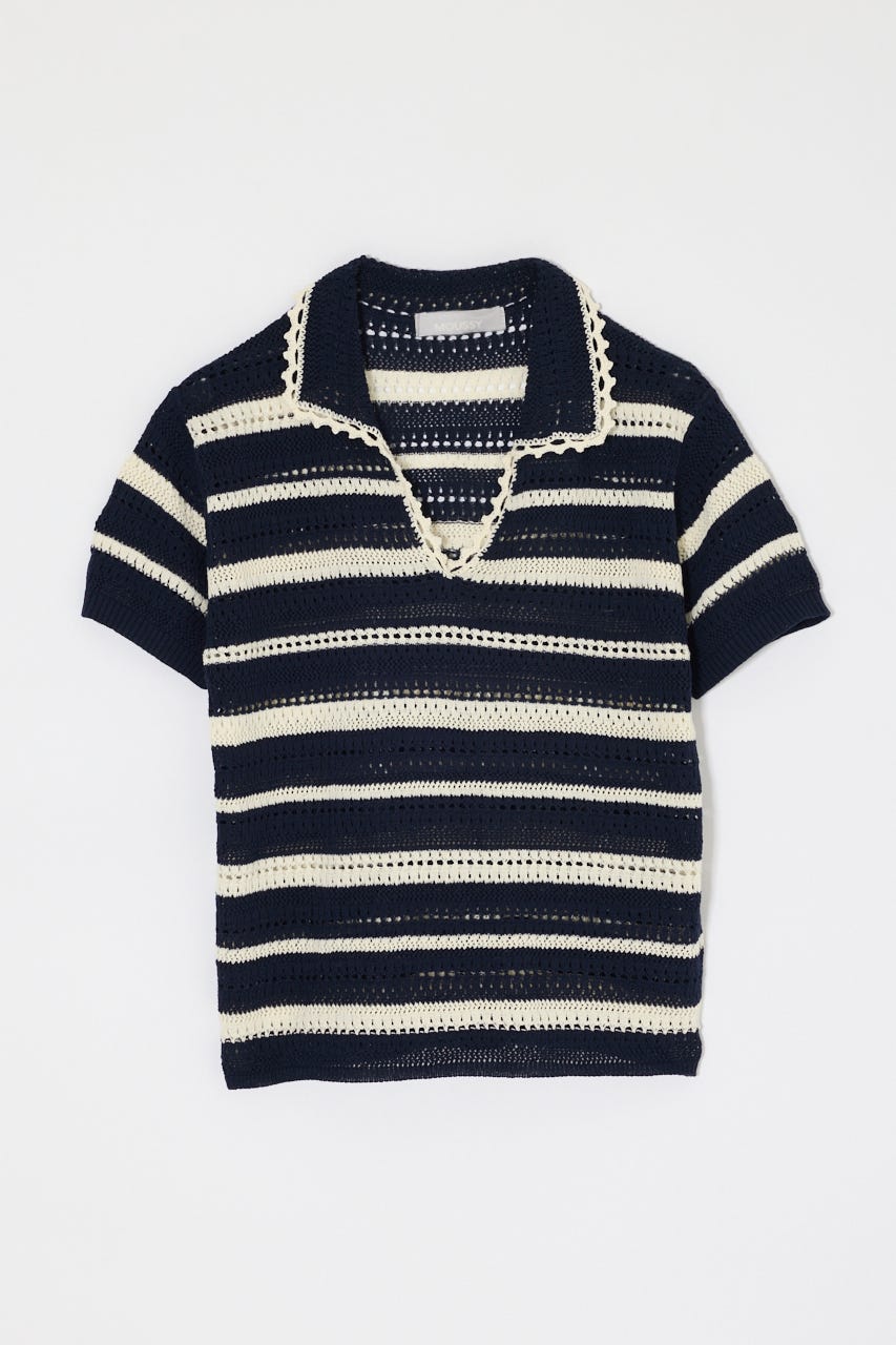 CROCHET LIKE POLO トップス
