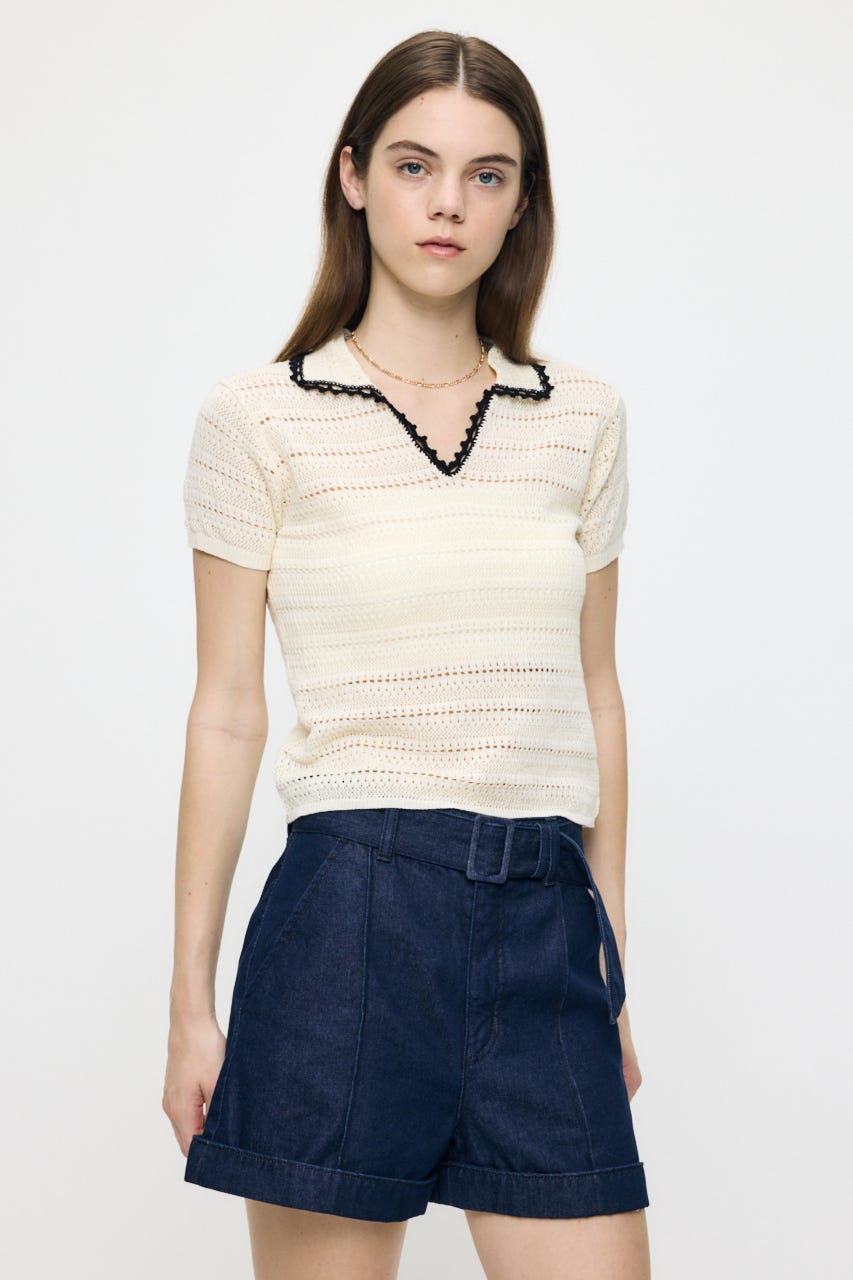 CROCHET LIKE POLO トップス IVOY FREE