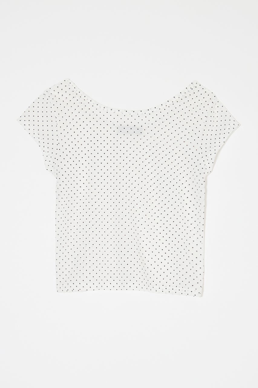 SHEER DOUBLE LAYERED トップス 柄WHT FREE