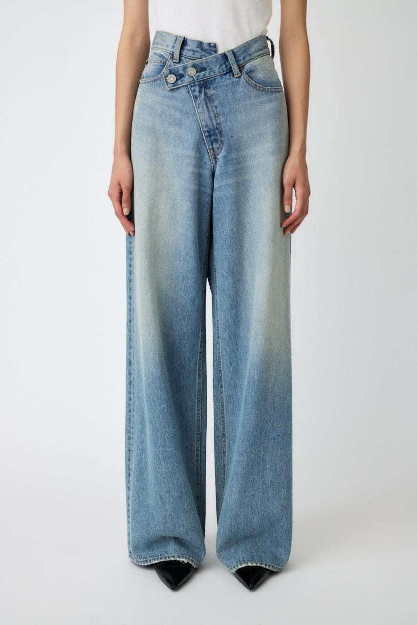 CROSS WAIST WIDE ストレート L/BLU 0