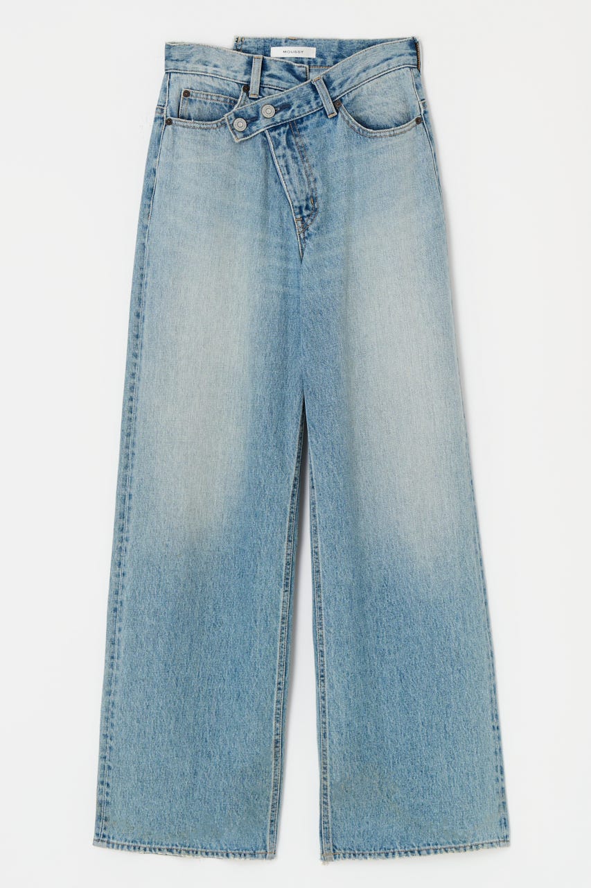 CROSS WAIST WIDE ストレート L/BLU 0