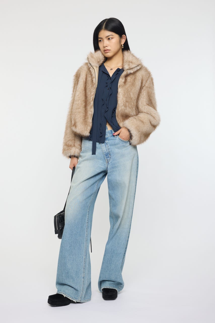 CROSS WAIST WIDE ストレート L/BLU 0