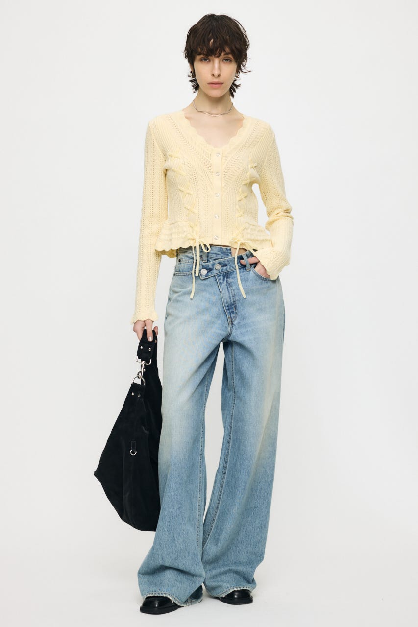 CROSS WAIST WIDE ストレート L/BLU 0