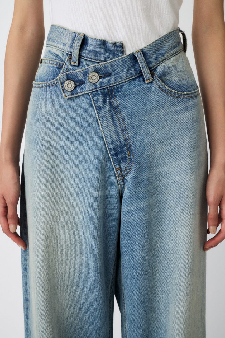 CROSS WAIST WIDE ストレート L/BLU 0