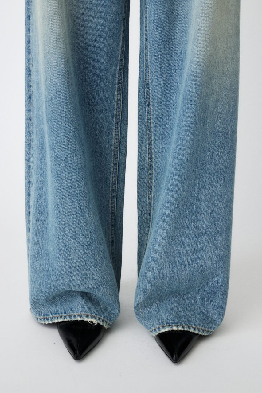 CROSS WAIST WIDE ストレート L/BLU 0