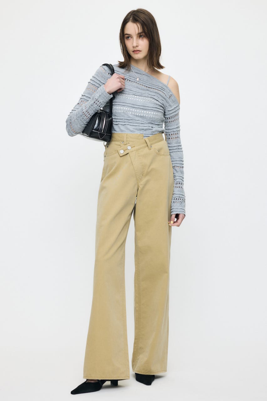 MOUSSY CROSS CHINO WIDE STRAIGHT サイズ2 CROSS CHINO WIDE STRAIGHT｜マウジーの通販｜&mall（アンドモール