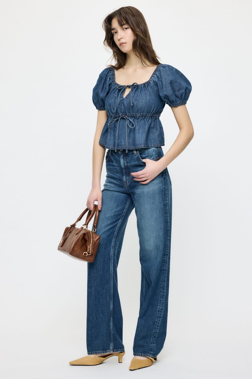 【SS先行アイテム】TENCEL DENIM ストレートパンツ BLU 27inch