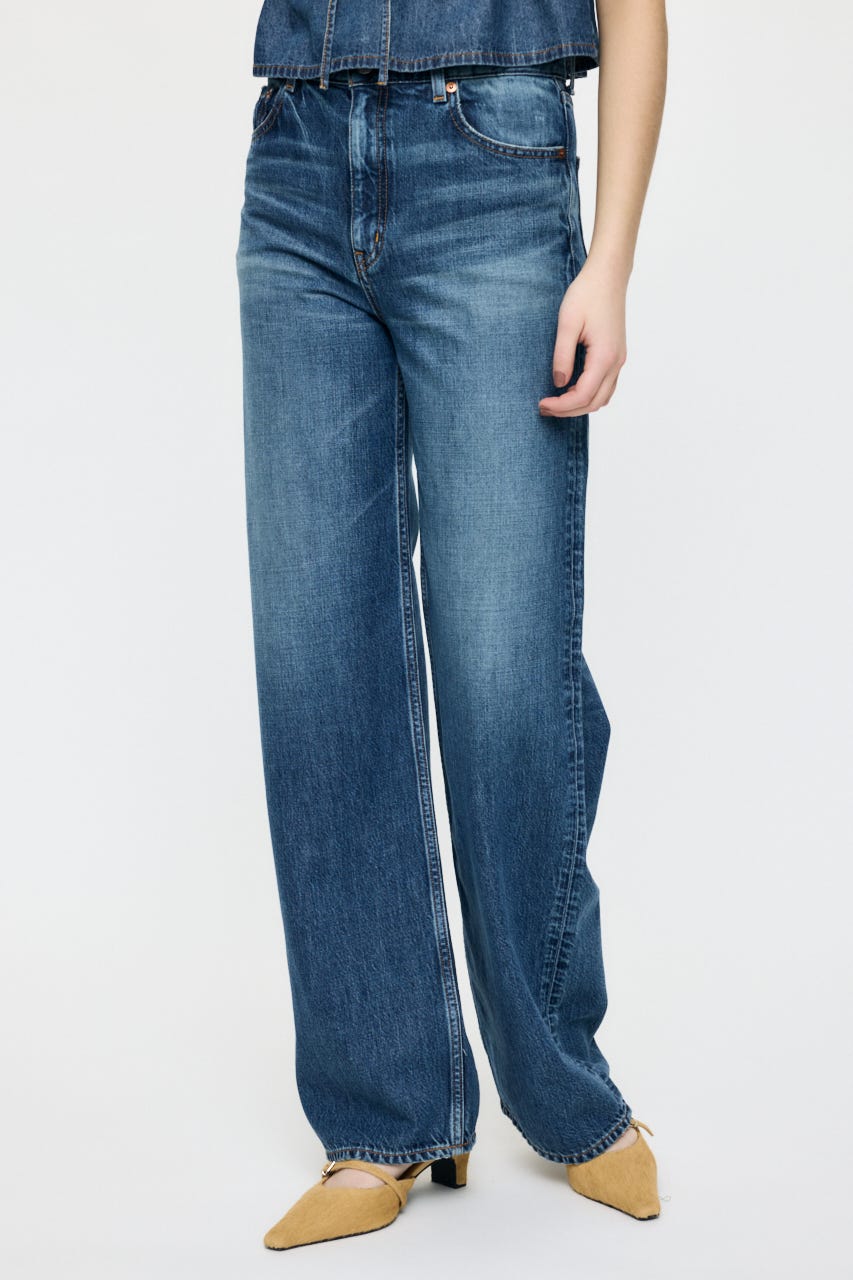 【SS先行アイテム】TENCEL DENIM ストレートパンツ BLU 27inch