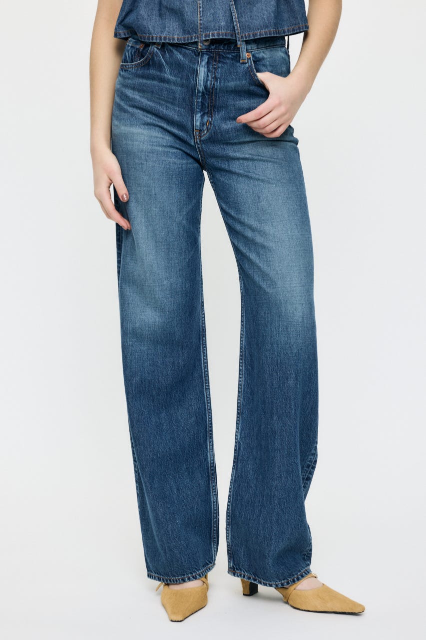 【SS先行アイテム】TENCEL DENIM ストレートパンツ BLU 27inch