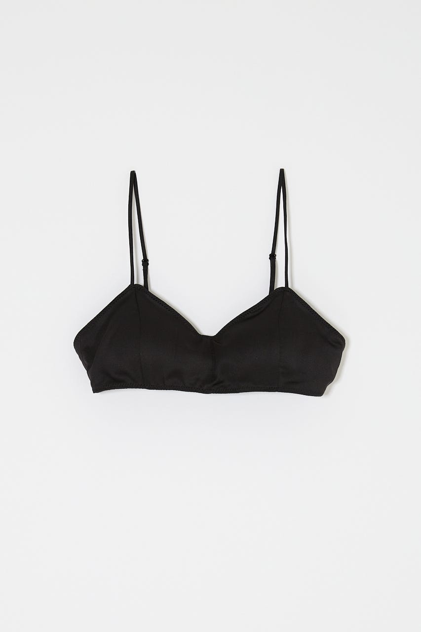 SATIN BRA トップス BLK FREE