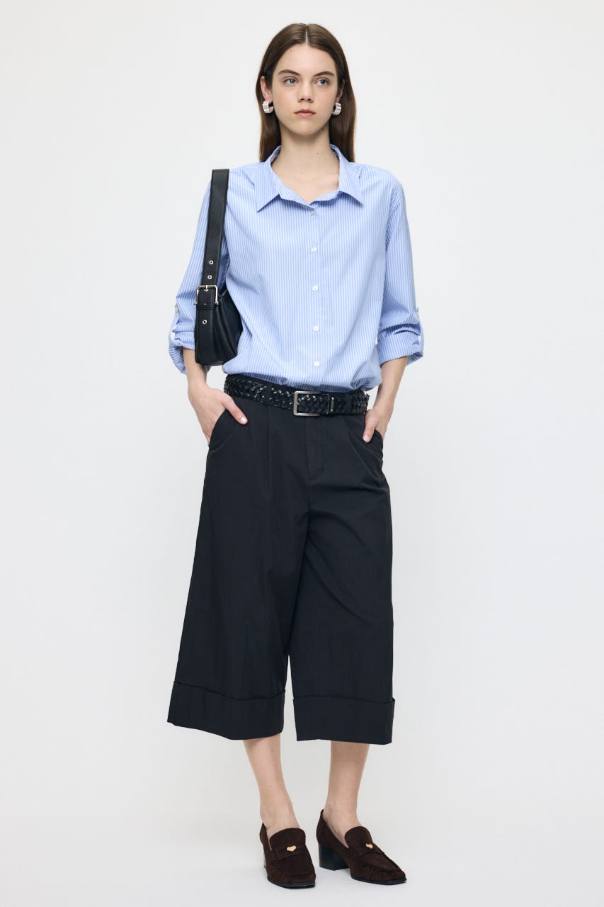 STRIPE OVER シャツ L/BLU FREE