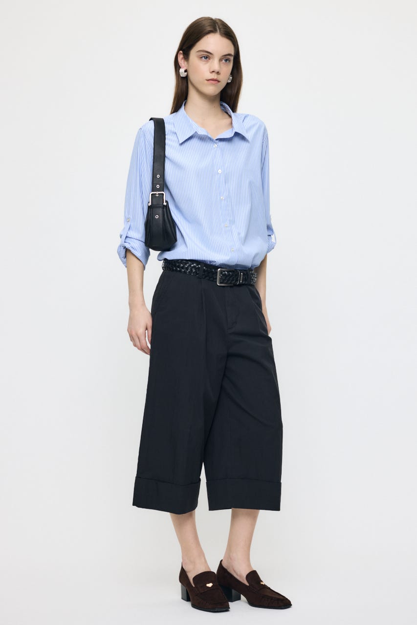 STRIPE OVER シャツ L/BLU FREE