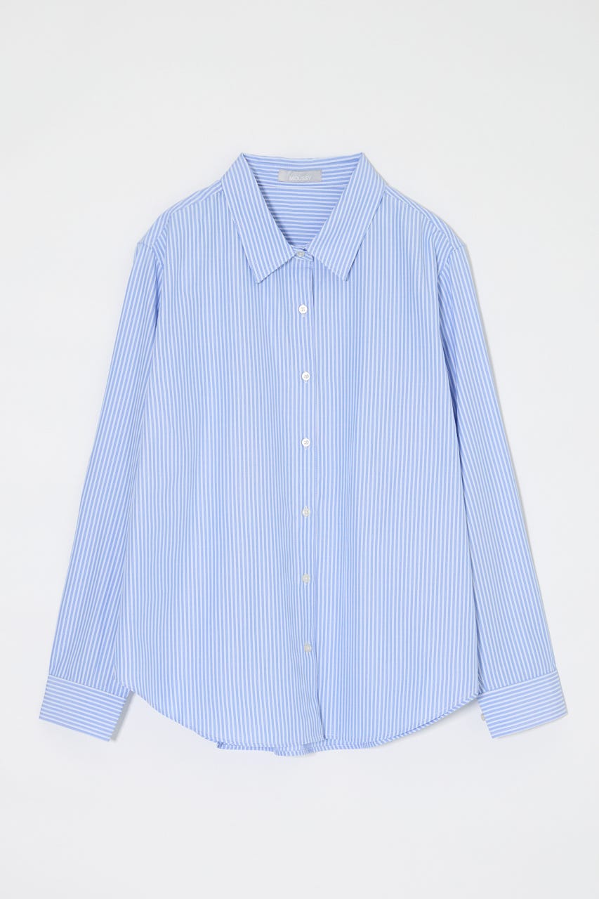 STRIPE OVER シャツ L/BLU FREE
