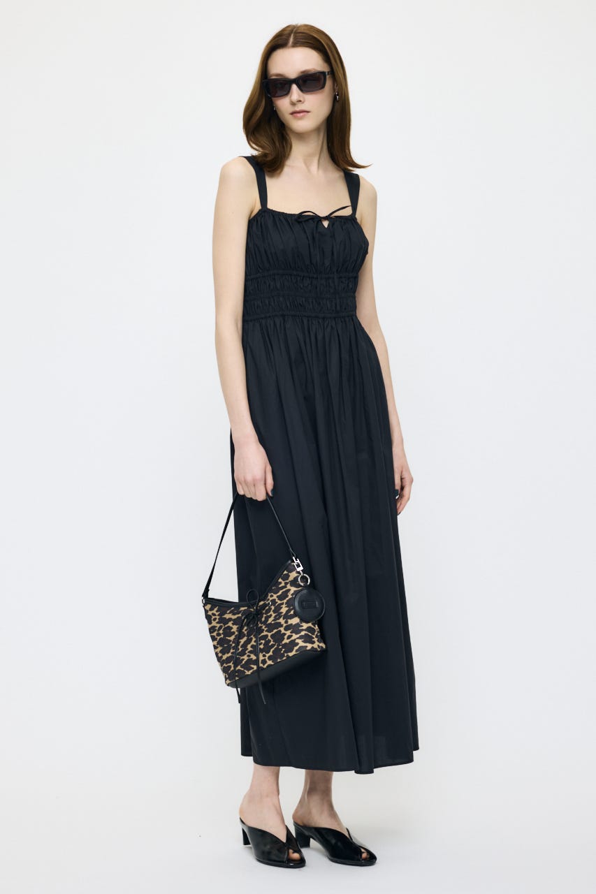 COTTON GATHER CAMI ドレス BLK 1