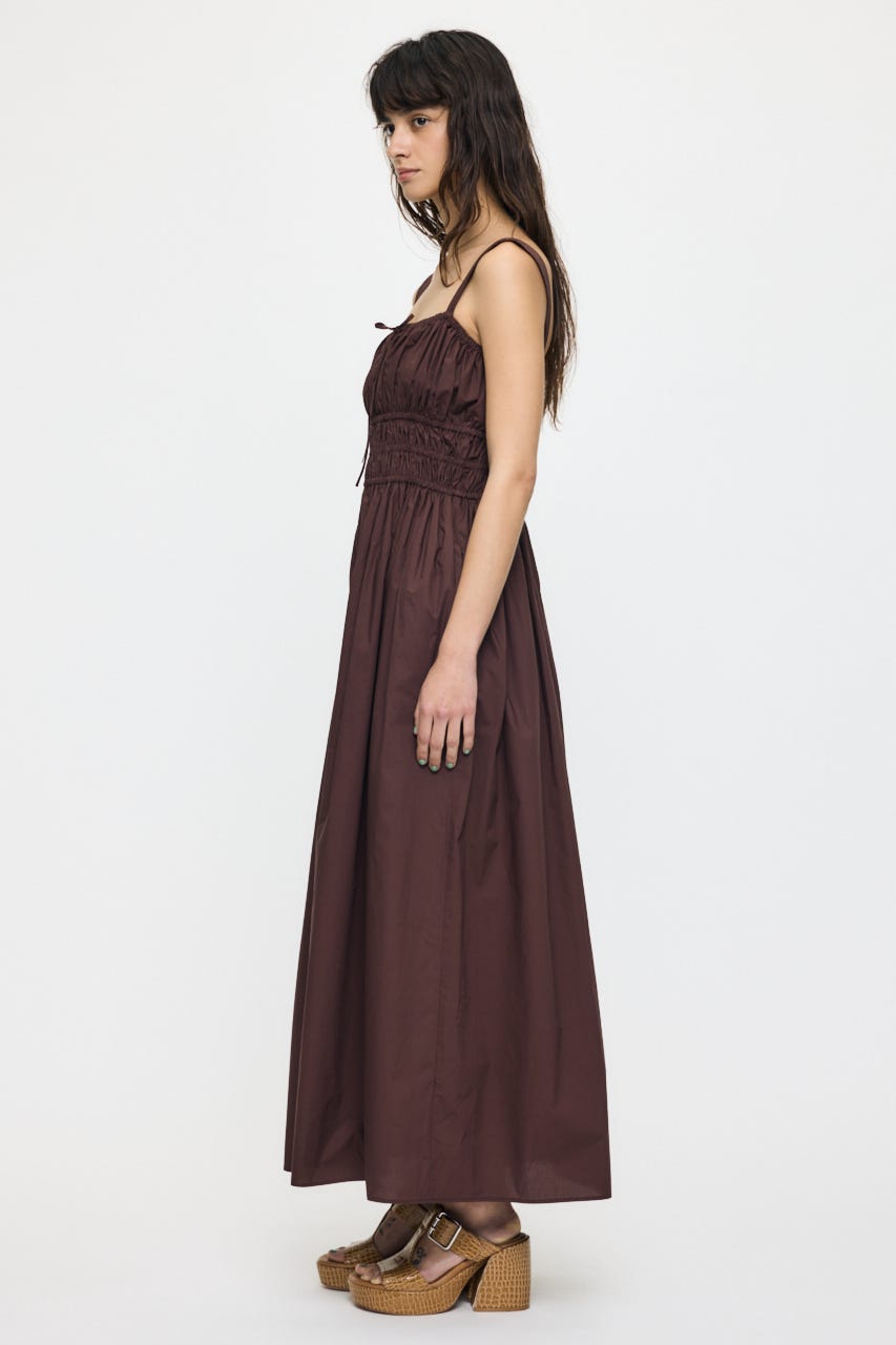 COTTON GATHER CAMI ドレス BRN 2