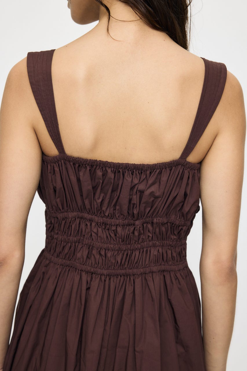 COTTON GATHER CAMI ドレス BRN 2