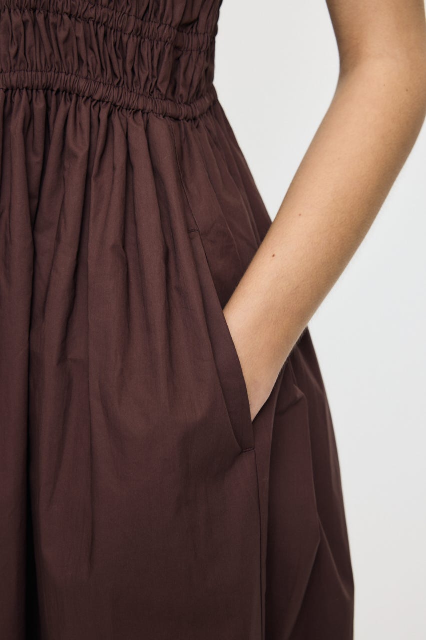 COTTON GATHER CAMI ドレス BRN 2