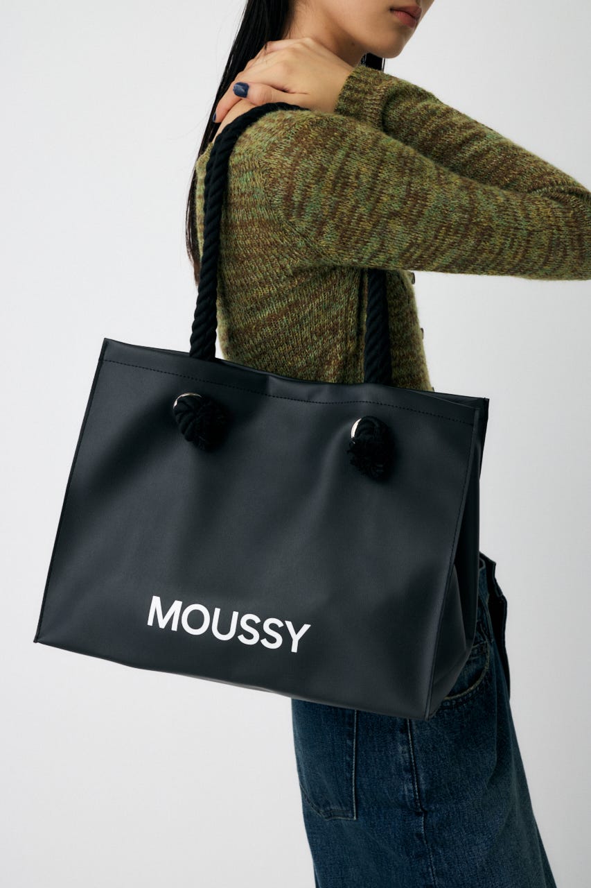 【新生活/大容量】MOUSSY SOUVENIR フェイクレザーバッグ BLK FREE
