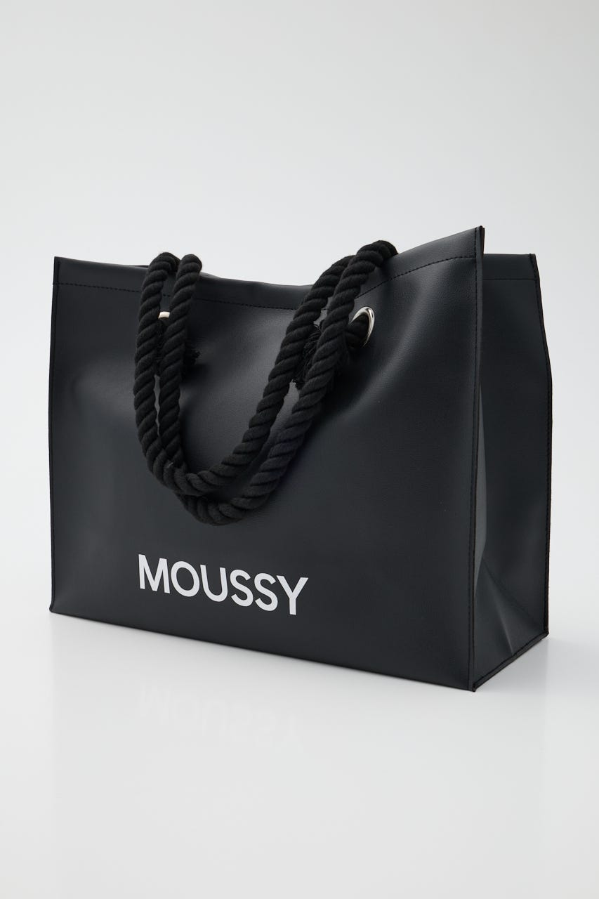 【新生活/大容量】MOUSSY SOUVENIR フェイクレザーバッグ BLK FREE