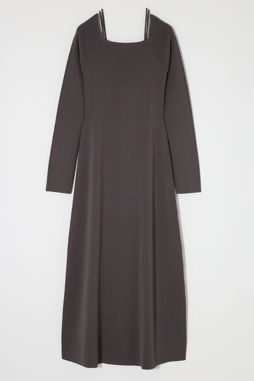 OPEN NECK KNIT LONG ドレス C.GRY 2
