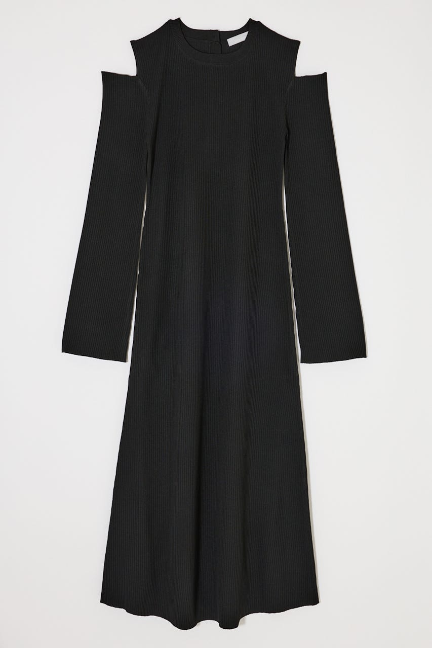 OPEN SHOULDER KNIT ドレス BLK 1