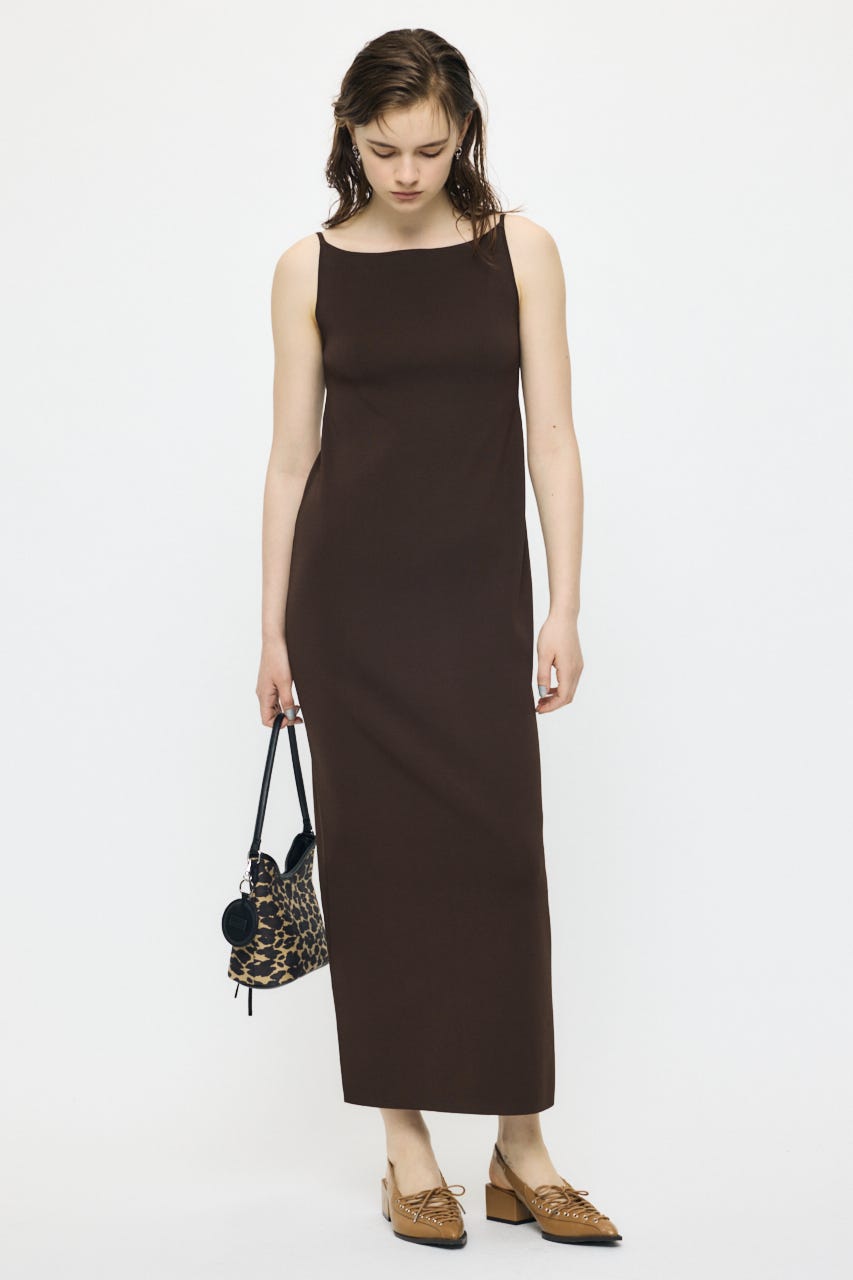 BACKLESS KNIT ドレス D/BRN 1