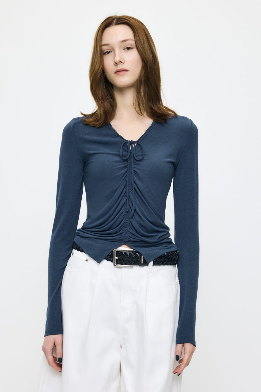 GATHER V/N  トップス NVY FREE