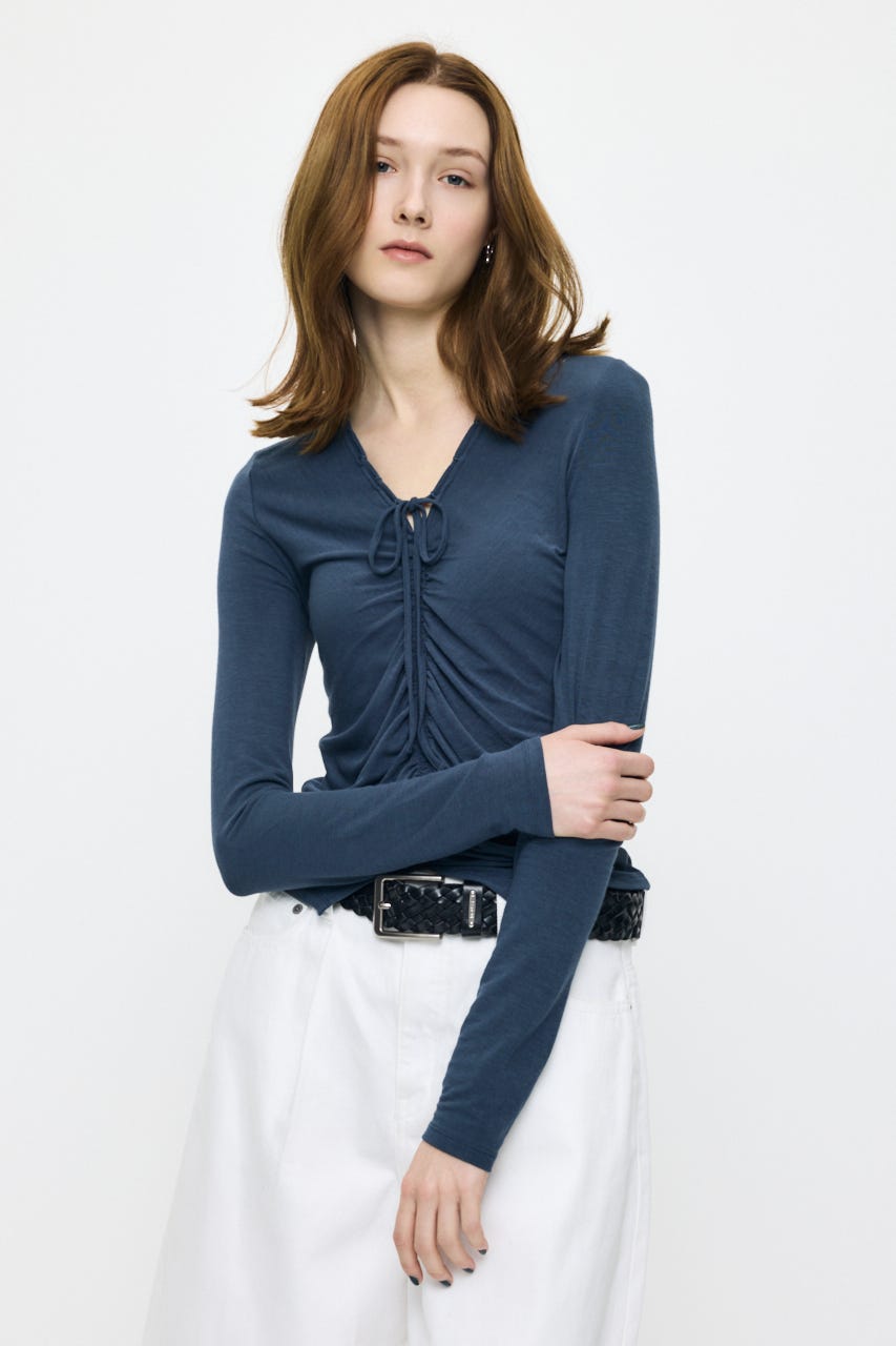 GATHER V/N  トップス NVY FREE