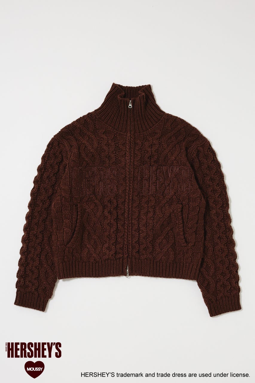 HERSHEY'S ZIP UP KNIT カーディガン BRN FREE