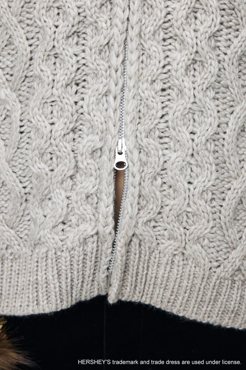 HERSHEY'S ZIP UP KNIT カーディガン GRY FREE