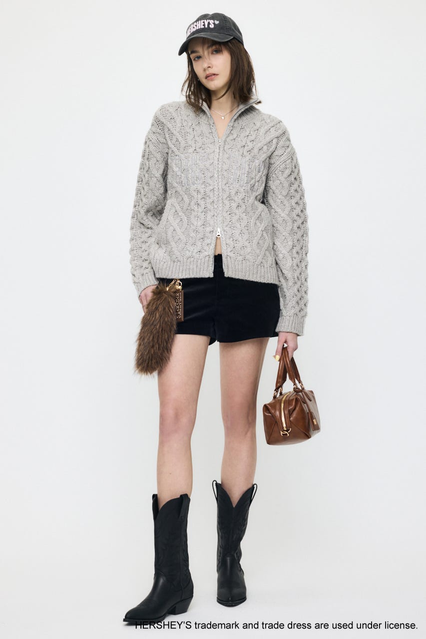 HERSHEY'S ZIP UP KNIT カーディガン GRY FREE