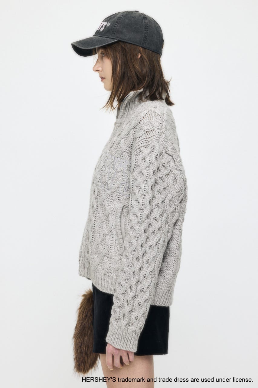 HERSHEY'S ZIP UP KNIT カーディガン GRY FREE