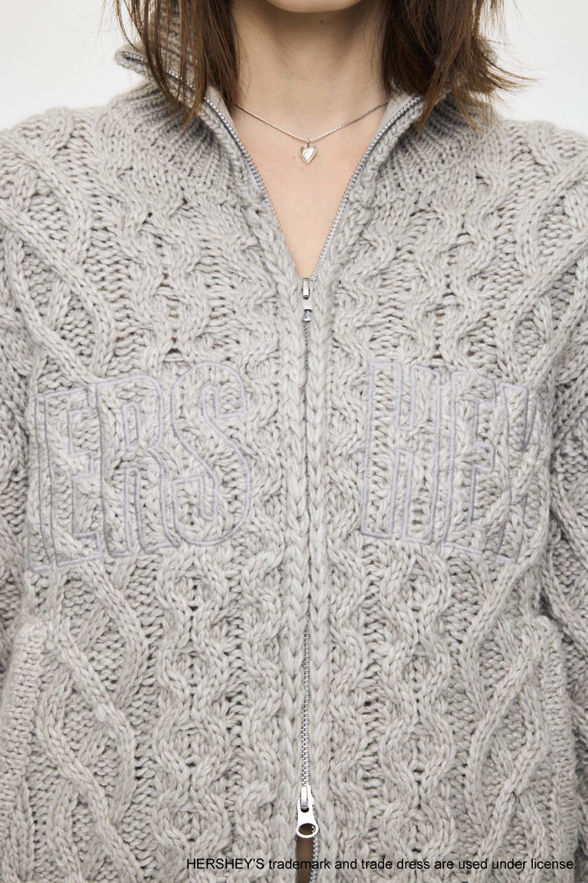 HERSHEY'S ZIP UP KNIT カーディガン GRY FREE