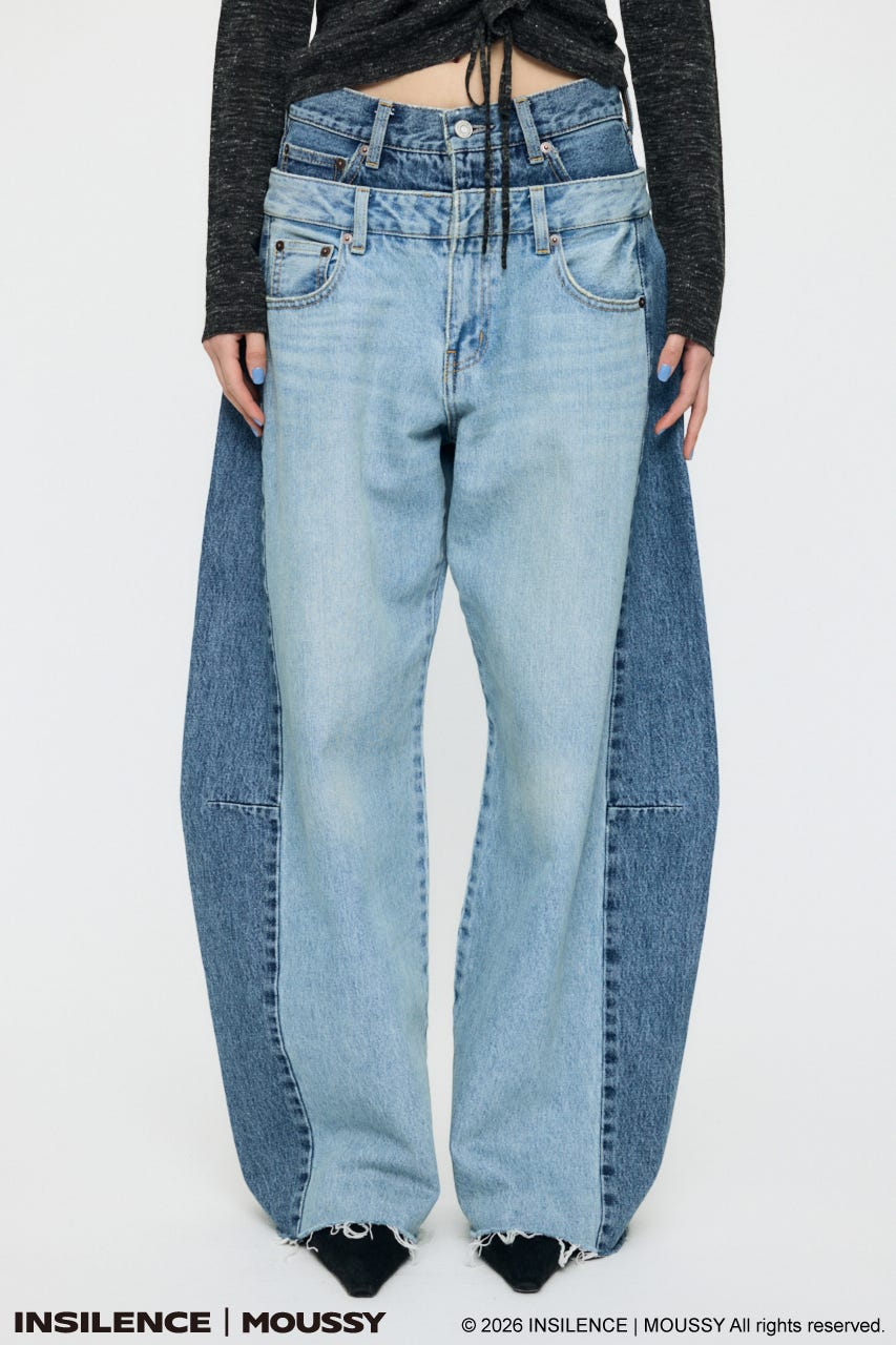 INSILENCE DOUBLE WAIST バギー L/BLU 2